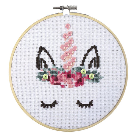 Graine creative graine borduurpakket 15,5 cm unicorn