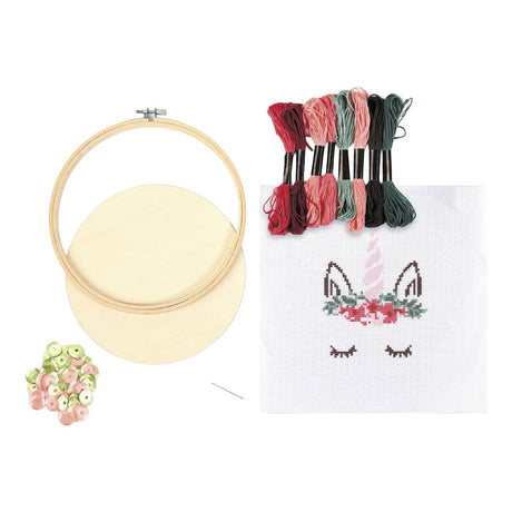 Graine creative graine borduurpakket 15,5 cm unicorn