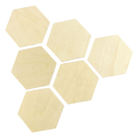 Graine creative graine houten hexagon vormen - 6st.