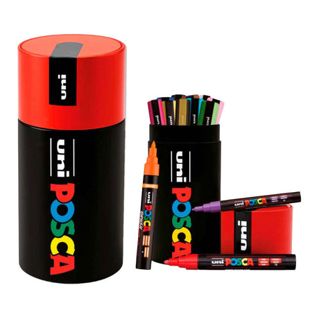 Uni posca pigment markør rør sæt - 13 stk.