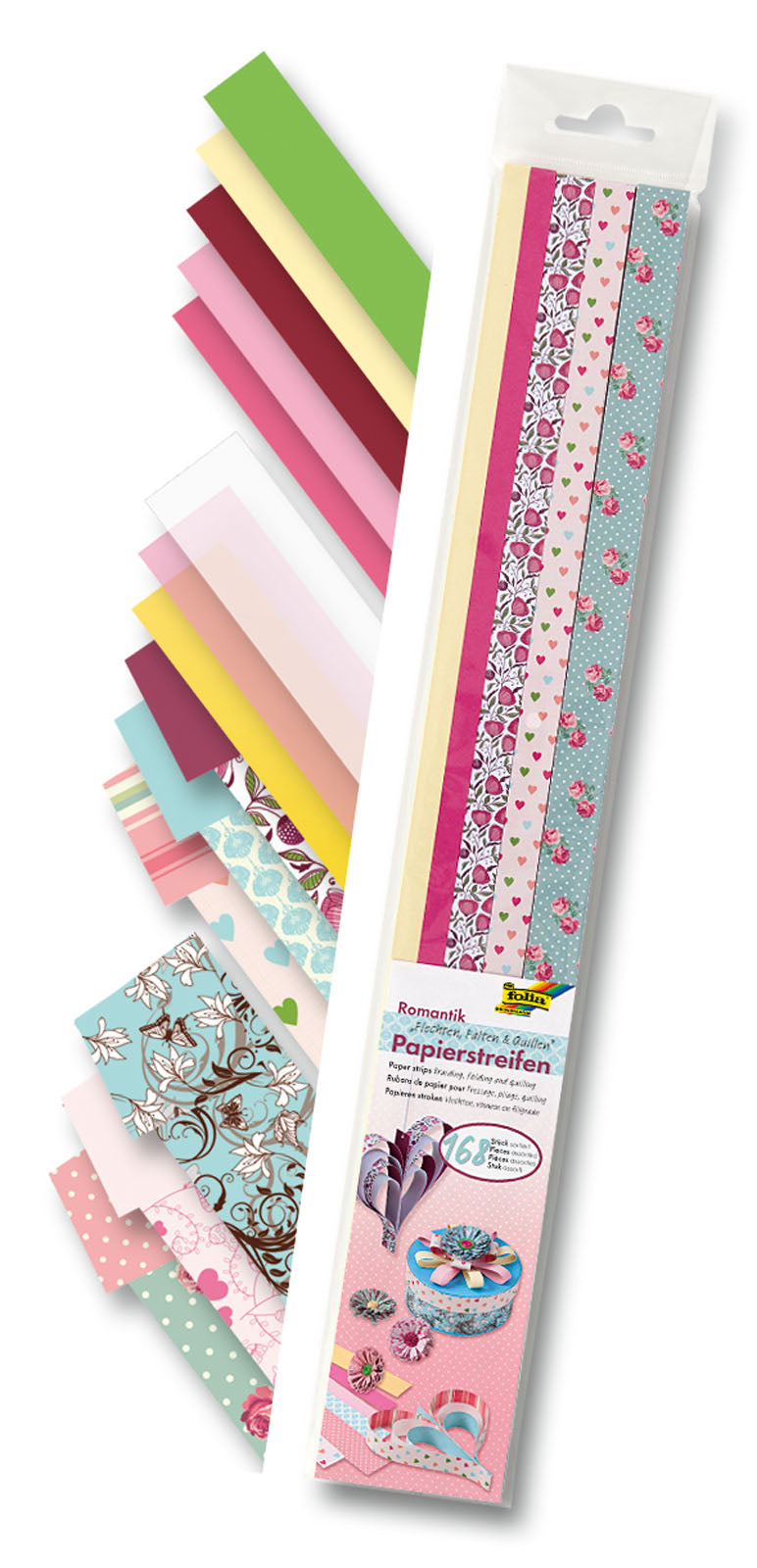 Folia • papirstriber x168 assorteret romantisk