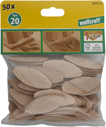Wolfcraft forbindelsesplader | størrelse 20 | 1 sæt - 2923000