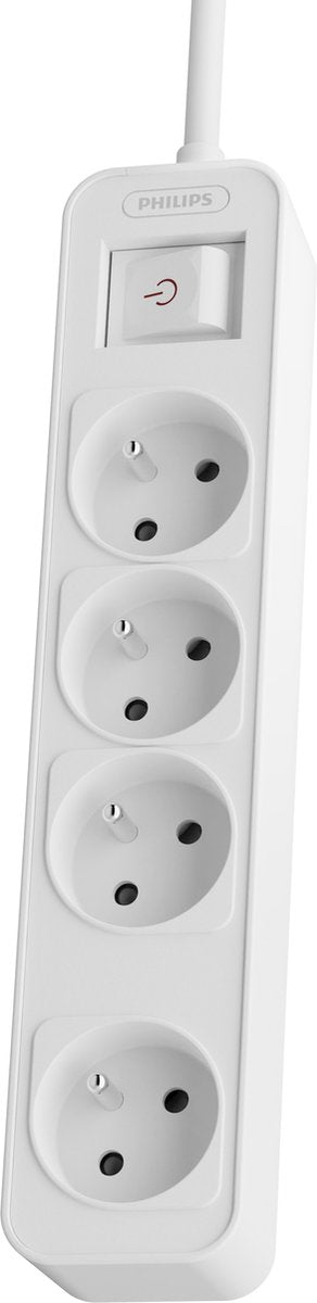 Philips bordstik 4-vejs med hvid kontakt