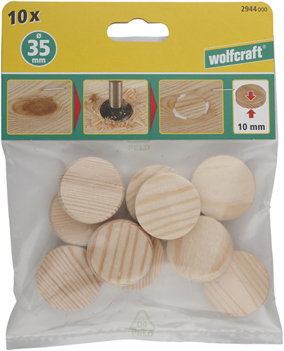 Wolfcraft kegleplader | ø35mm | 10 styk - 2944000