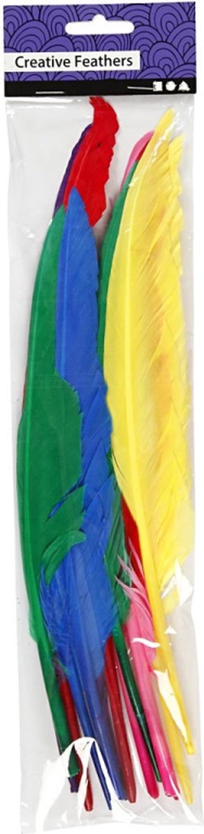 Creativ virksomhed https: www.cchobby.nl feathers-l-27-cm-various-colors-12-piece-1-box