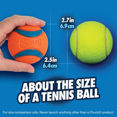 Chuckit! ultrabold - hundebold - gummi - flydende - str. m - 6 cm - orange - 2 stk