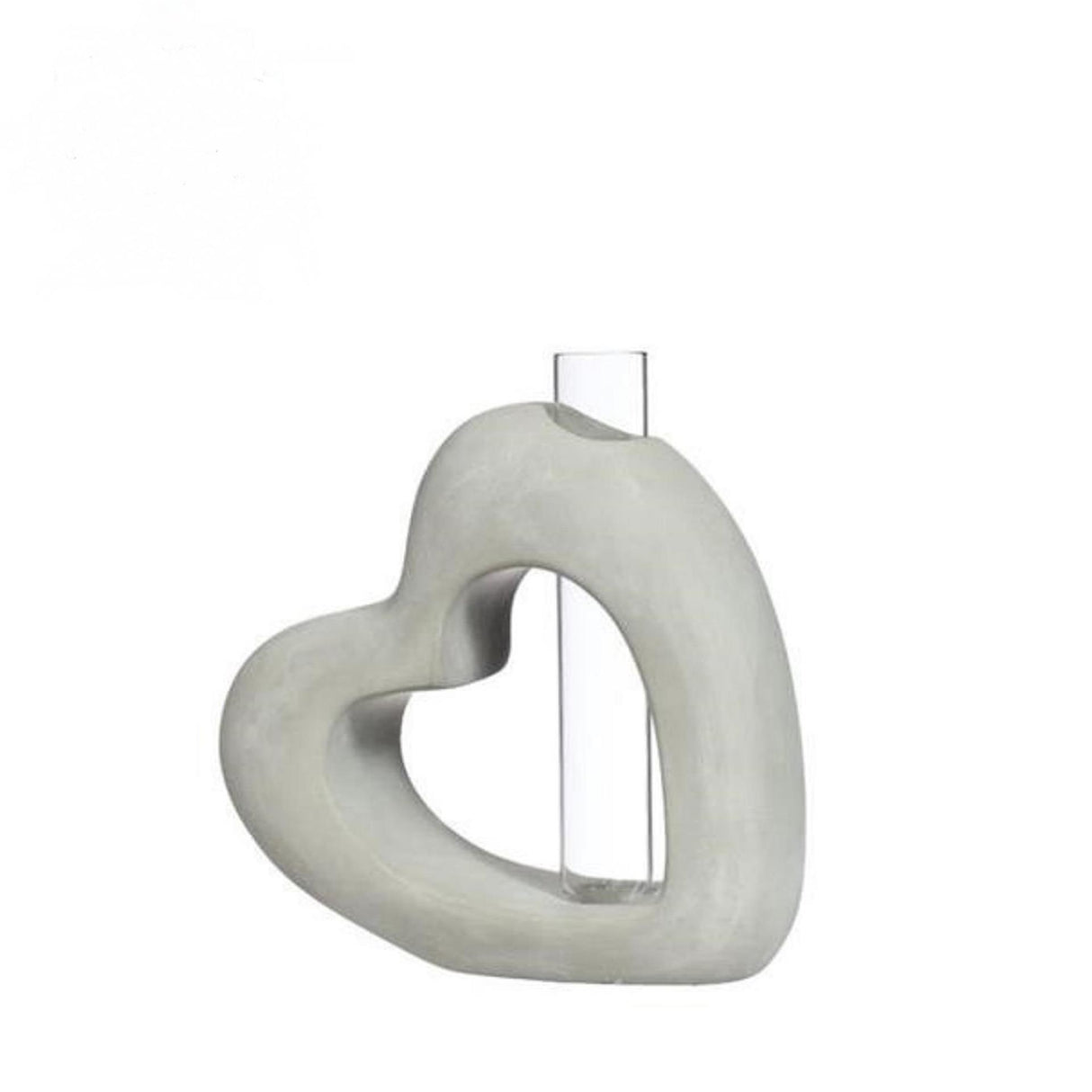 Ideas 4 seasons beeld hart cement met reageerbuis 3,9x13x13,2cm