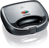 Severin sandwich maker sandwich toaster 600w børstet rustfrit stål-sort