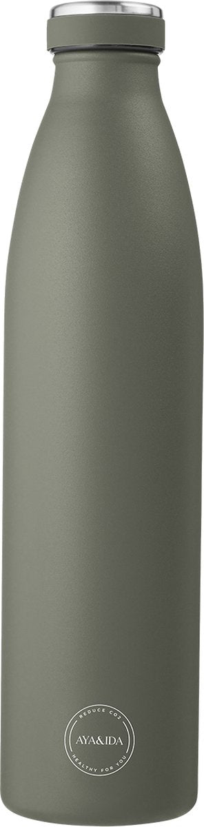 Aya ida - drikkedunk - termokande - vandflaske - 1000ml - tropisk grøn