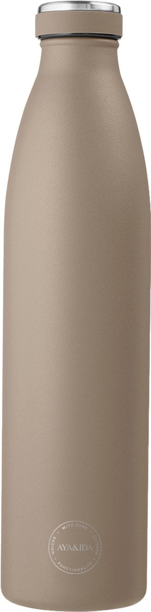 Aya ida aya ida - drikkedunk - termokande - drikkedunk - vandflaske - to go - 1000ml - støvet brun ny!