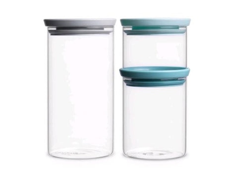 Brabantia opbevaringsglas - stabelbare - 0,3 0,6 1,1 l - glas
