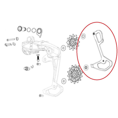 Sram skifterbur carbon indre bur rød xplr økser inkl aluminiumsskruer