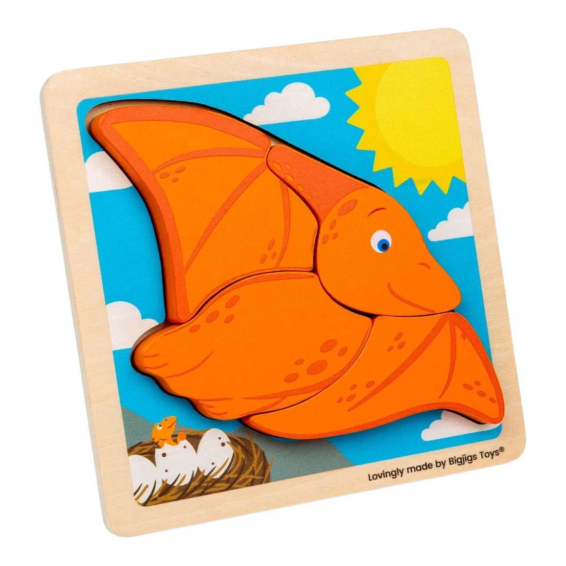 Bigjigs træform puslespil pterodactyl - 4 stk.