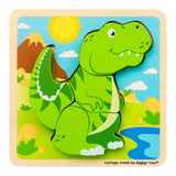 Bigjigs træform puslespil t-rex - 4 stk.