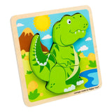 Bigjigs træform puslespil t-rex - 4 stk.