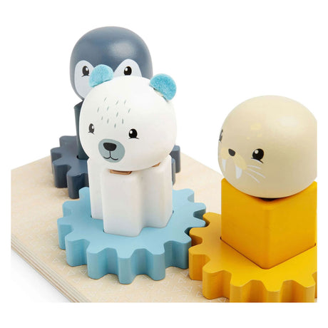 Bigjigs houten tandwielen puzzel noordpool - 10dlg.
