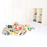 Bigjigs Wooden Train Set Alps, 112dlg.