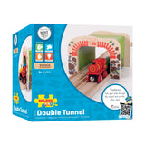 Bigjigs træskinner - dobbelt -track tunnel