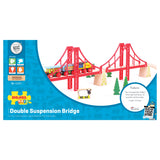 Bigjigs Wood Rails - Double Suspension Bridge, 7dlg.