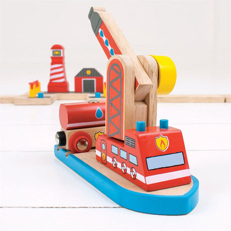 Bigjigs træskinner - brandstation
