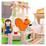 Bigjigs Wood Play Farm med tilbehør, 48dlg.