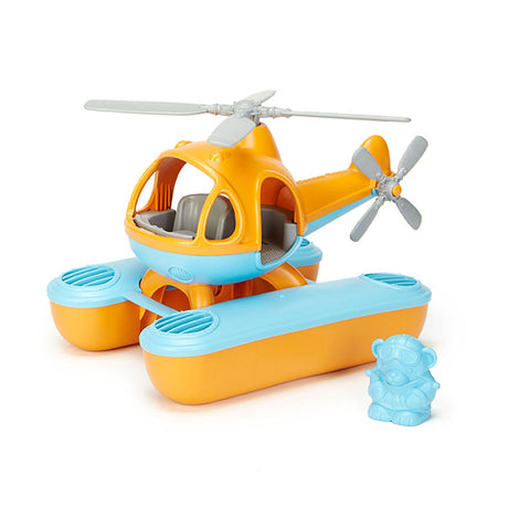 Grønt legetøj havhelikopter orange blå