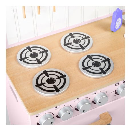 Tidlo Wood Play Kitchen Rural Pink, 7dlg.