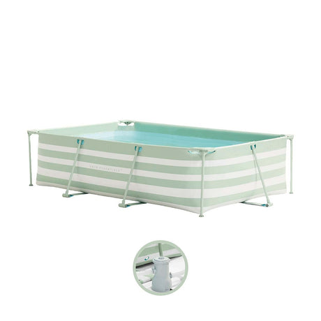 Essens | grøn hvid overjordisk swimmingpool 260x160x65 cm inkl. tilbehør