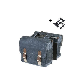 Basil dobbelt cykeltaske bohème mik 35 liter - indigo blå