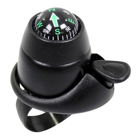 Cykelklokke med kompas 34 mm sort