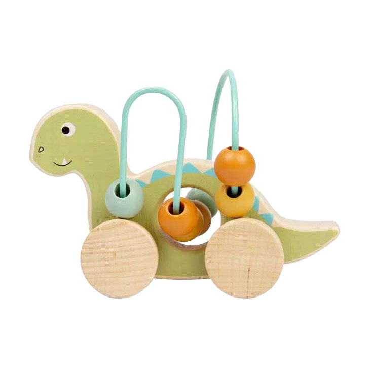 Bigjigs træskubbefigur diplodocus med perleramme