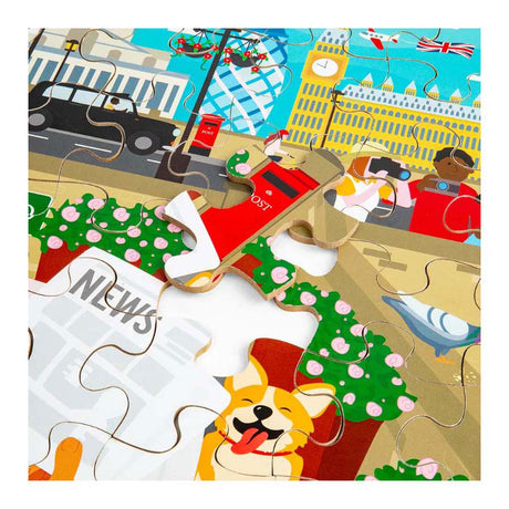 Bigjigs træ London city floor puslespil, 48 stk.