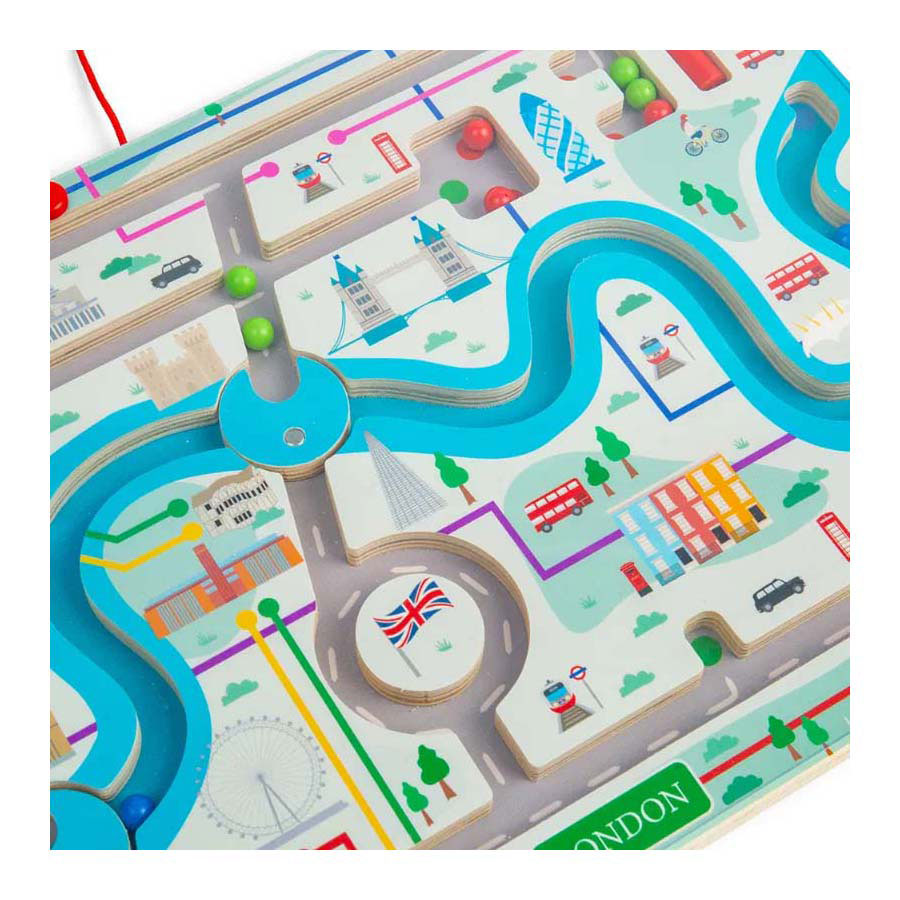 Bigjigs magnetisk london labyrint i træ