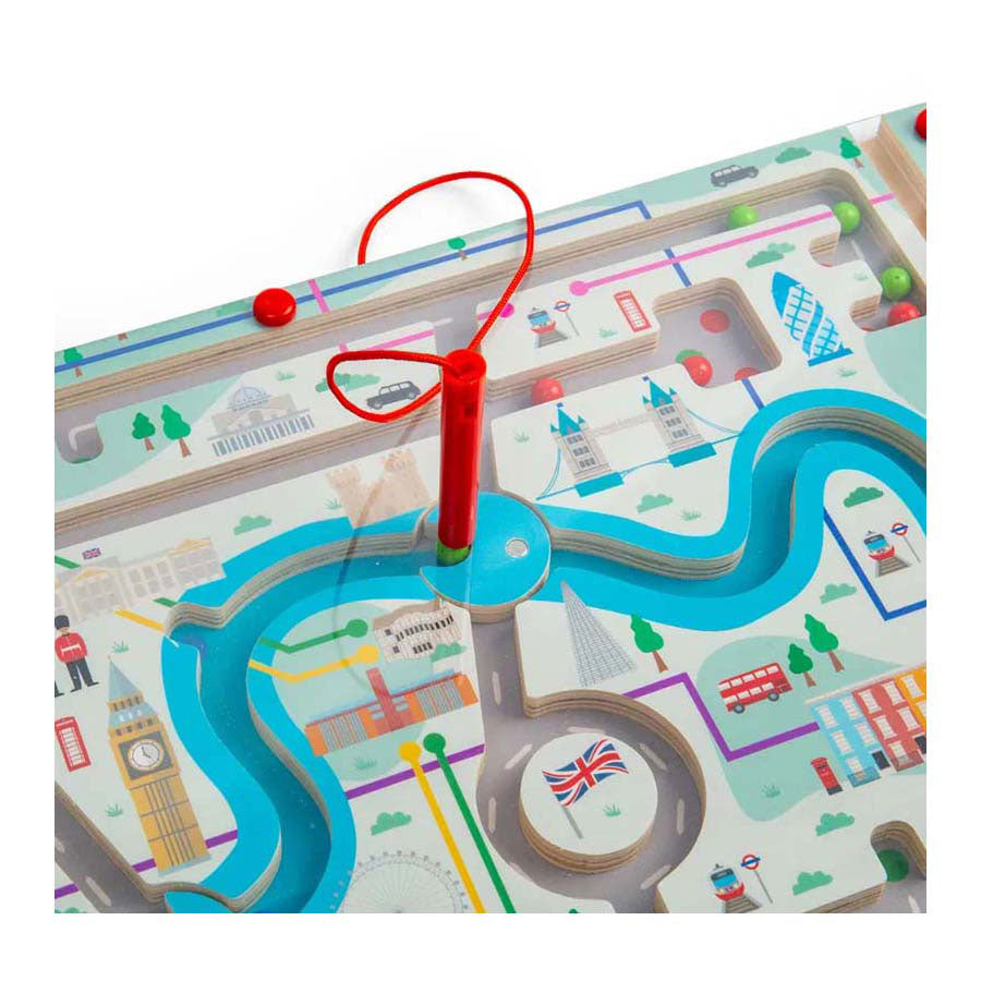 Bigjigs magnetisk london labyrint i træ