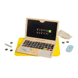 Bigjigs trælegetøjs laptop sæt, 95 dele.