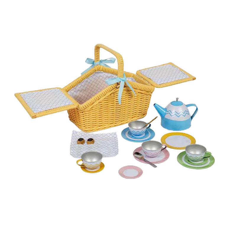 Bigjigs picnic sæt i kurv, 18 stk.