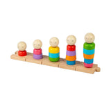 Bigjigs træ regnbue familie stable legetøj, 25 stk.