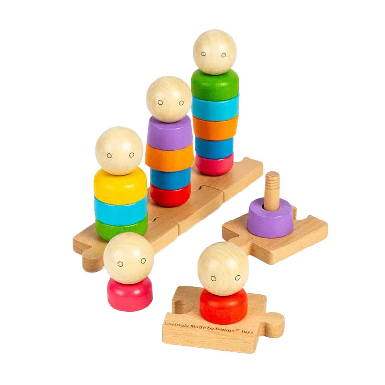 Bigjigs træ regnbue familie stable legetøj, 25 stk.