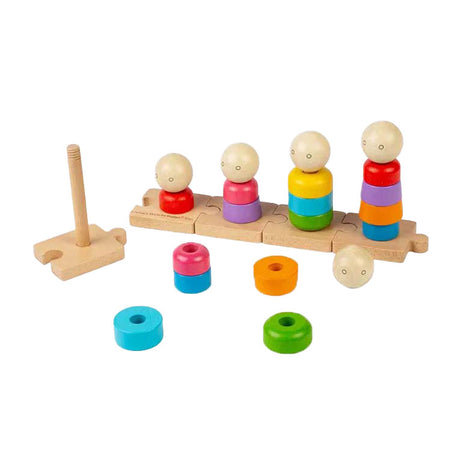 Bigjigs træ regnbue familie stable legetøj, 25 stk.