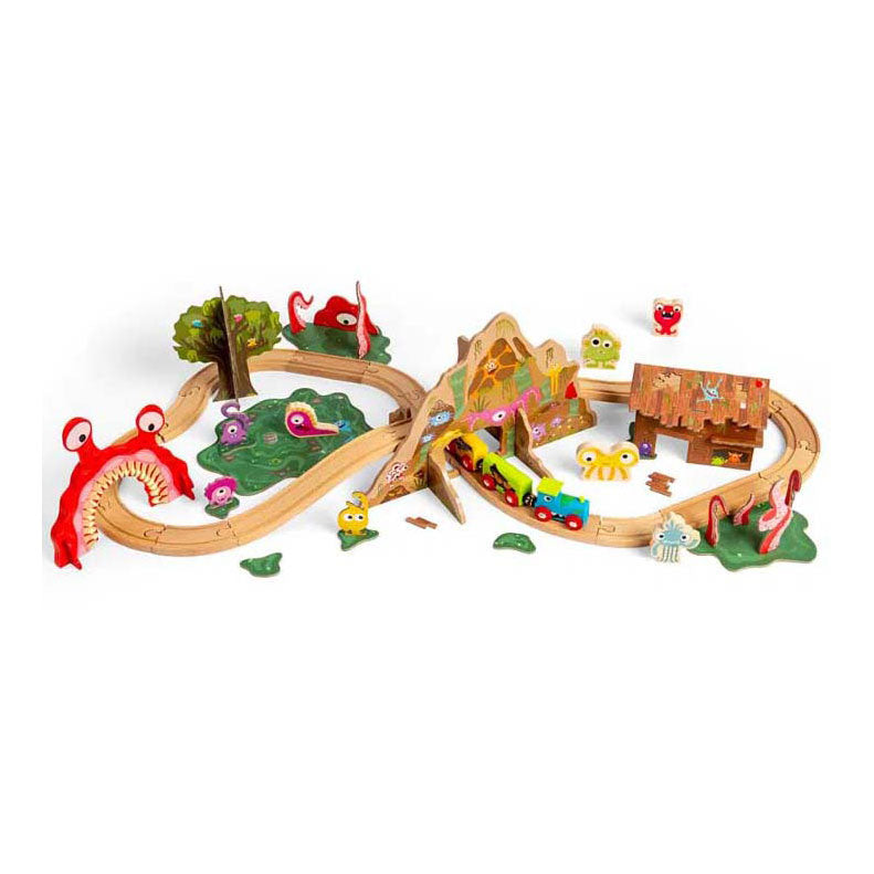 Bigjigs monstertogsæt i træ, 50 stk.