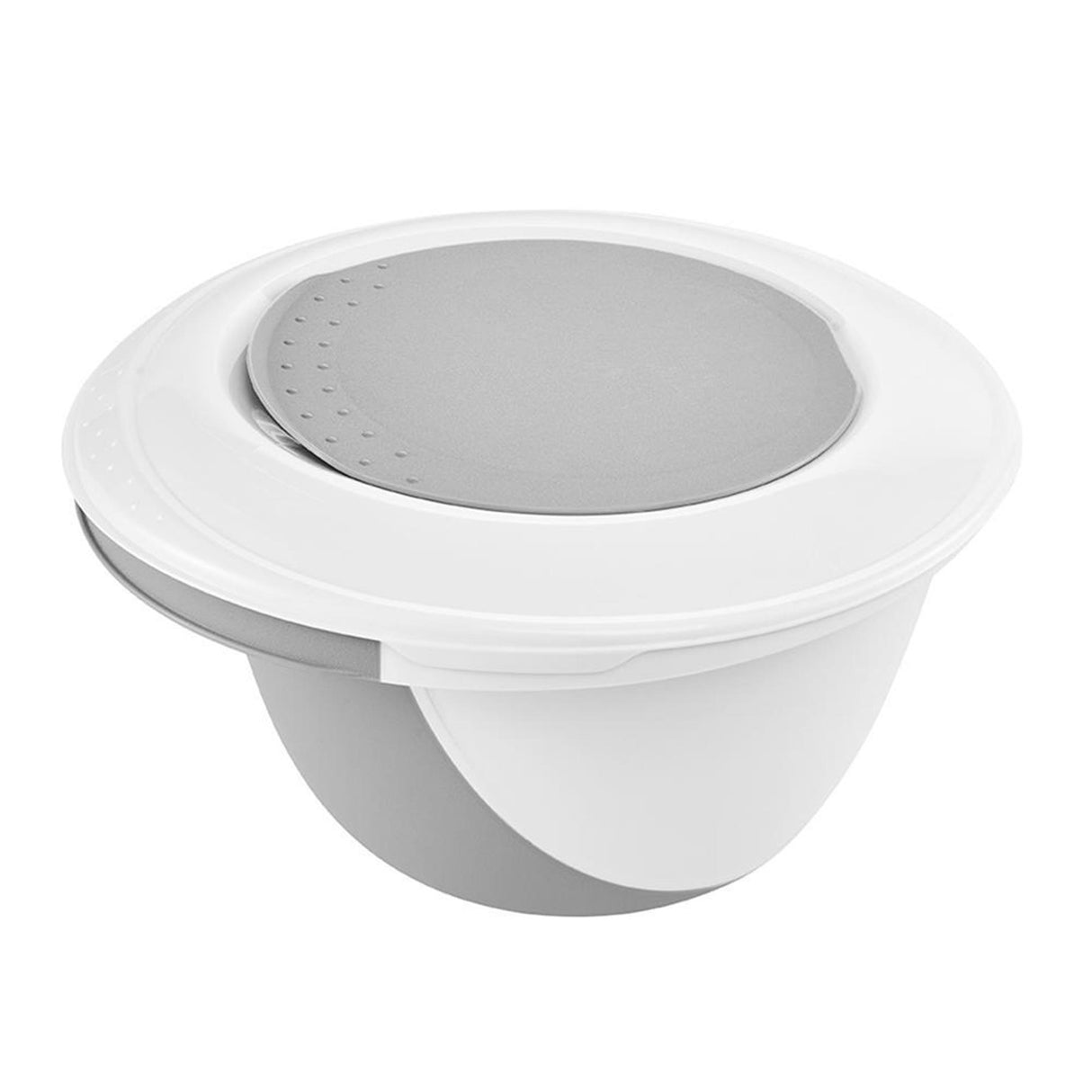 Keeper røreskålsæt anti-skrid med låg og dejskraber 1,5l + 3,5l ã˜18x14cm ã˜27x15cm nordic grey