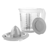 Keeper plastik målebæger anti-skrid 1l med låg og citruspresse ã˜14x15cm nordic grey