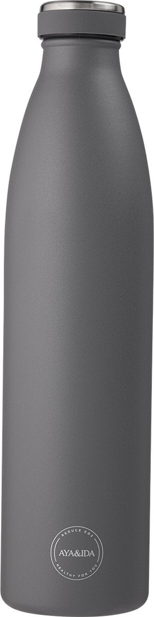 Aya ida - drikkedunk - termokande - vandflaske - 1000ml - mørkegrå