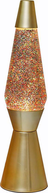 I-total lavalampe - lavalampe - humørlampe - 40x11 cm - glasaluminium - 30w - glitter - guld - xl1770