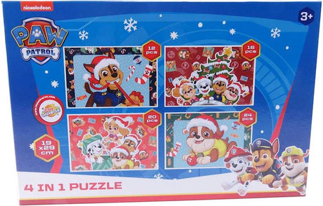 Paw patrulje 4 i 1 puslespil jul - 12 til 24 brikker