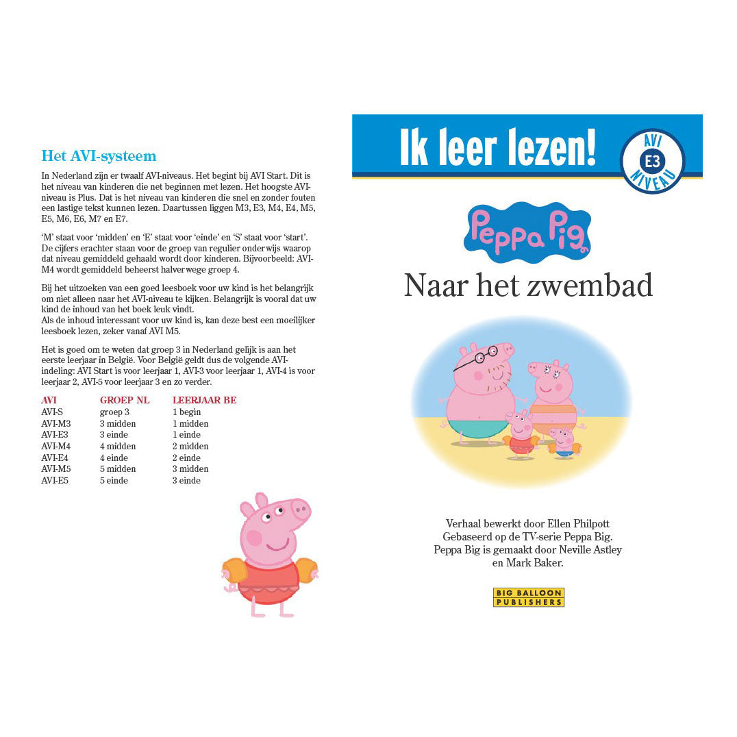 Stor ballon peppa gris - jeg er ved at lære at læse! børnebog avi-e3