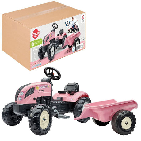 Falk traktor landmandssæt pink 2+