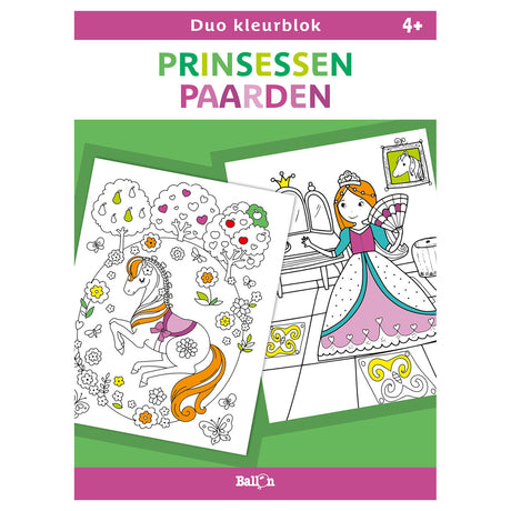 Ballon duo farveblokke - prinsesser og heste