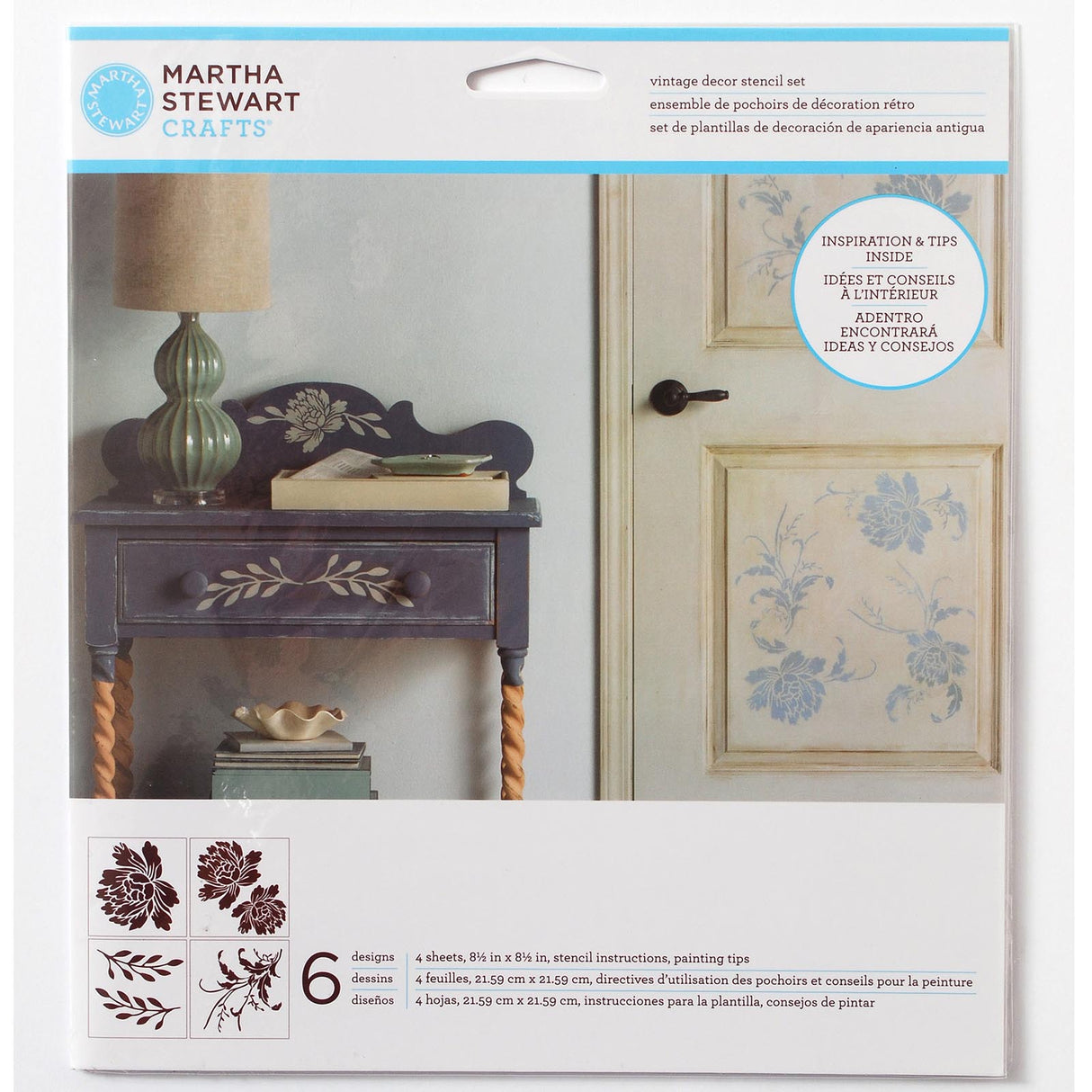 Martha stewart • stencilsæt blomst