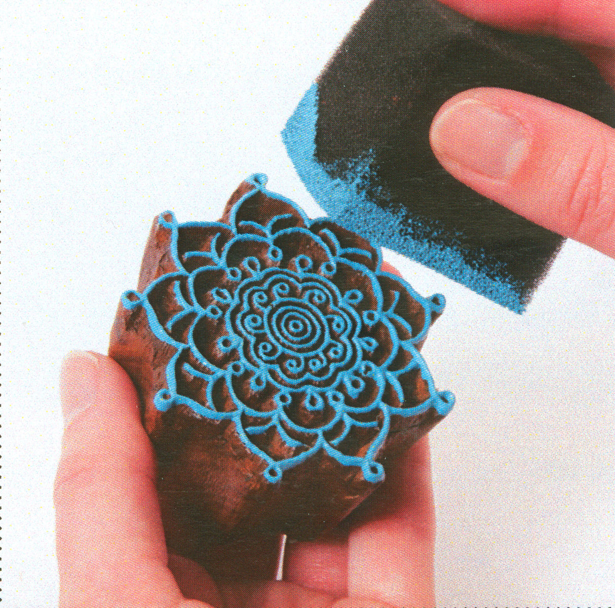 Stofkreationer • bloktrykkant 7,6x4,5cm barok